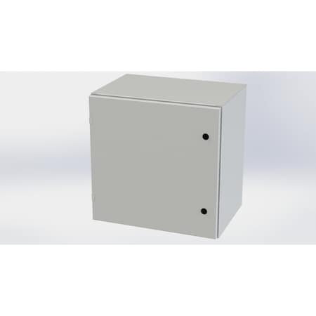 Saginaw Control & Engineering 1/4 Turn Latch Electrical Enclosures, 24 in H, 16 in D, 24 in W, NEMA 3R, 4, 12, 13, Carbon Steel SCE-24EL2416LPLG